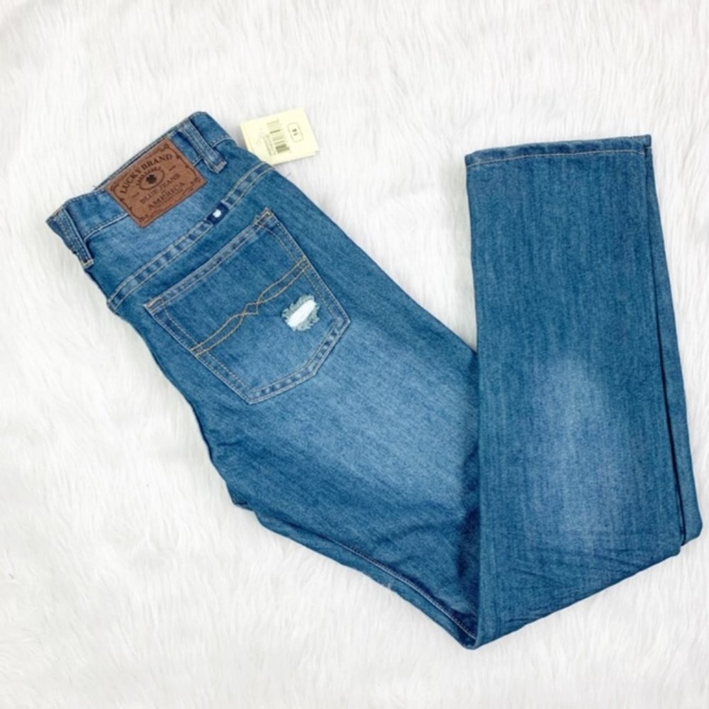 NWT Lucky Brand Billy Straight Distressed Jeans